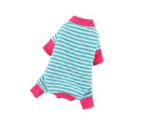 Pet Dog Pajamas Soft Cotton Shirt Jumpsuit Striped Cute Overall Doggy Cat Strip Clothes Comfortable Apparel For Play Sleep Pet Clothes for Cats for A Girl (B, L)