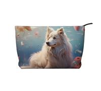 pet Dog Printed Corduroy Cosmetic Bag, Large Capacity Waterproof Travel toiletries Storage Bag