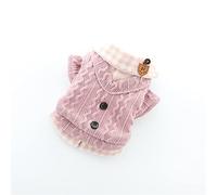 Pet Dog Pullover Sweatshirt Shirts Sweaters Woolen Plaid Pattern Cozy Small Doggy Soft Winter Chihuahua(Pink,XL)