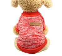 Pet Dog Puppy Classic Sweater Fleece Sweater Clothes Warm Winter (Red, S)