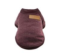Pet Dog-Puppy Classic Sweater Sweatshirt Clothes Warm Jumper Winter Pet Clothes Hangers (Brown, S)