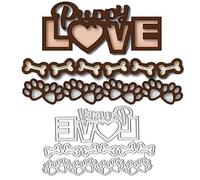 Pet Dog Puppy Footprint Love Metal Die Cuts Cutting Dies, Pet Dog Puppy Footprint Love Paper Cards Cutting Dies Cut Stencils for DIY Embossing Card Making Book Tags Decorative Paper Dies Scrapbooking