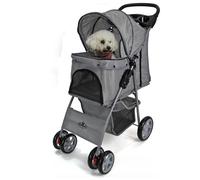 Pet Dog Puppy Stroller Pram Pushchair in Grey Actiaspet