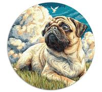 Pet Dog Puzzle 1000 Piece Jigsaw Round Jigsaws Adults Kids Puzzles Impossible Challenging Games Presents Creative Geometric Challenging And Brainteasing 1000pcs (67.5x67.5cm)