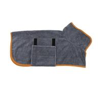 Pet Dog Quick-Drying Bathrobe, Fully Wrapped for Large Dogs, Absorbent and Breathable for Dogs to bathe and take a Bath (Dark Grey, S (15 to 31 pounds))