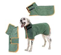 Pet Dog Quick-Drying Bathrobe, Fully Wrapped for Large Dogs, Absorbent and Breathable for Dogs to bathe and take a Bath (Dark Green, XL (77-99pounds))