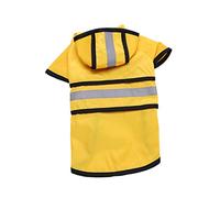 Pet Dog Rain Coat Pet Raincoat Puppies Rain Vest Coat Rain Jacket Puppy Raincoat for Small Dogs Pet Dog Reflective Rainw (Yellow L)