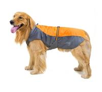 Pet Dog Rain Coat Waterproof Jackets Breathable Assault Raincoat for Big Dogs Cats Apparel Clothes Pet Supplies 7XL 8XL 9XL(Orange,XL)