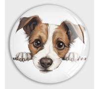 Pet Dog Round Fridge Magnets, Jack Russell Terrier Glass Refrigerator Magnets Decoration for Refrigerator Locker Whiteboard Decorative Magnetic Board Cabinets Classroom Office Cubicle School