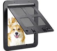 Pet Dog Screen Door Home Lockable Sliding Cat Magnetic Self-Closing for Cats & Doggie(Black,29X24CM)