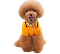 Pet Dog Shirt Pullover polos British flag tag Puppy Cat Comfortable Casual Stretchy Material For Teddy Spring(Yellow,2XL)