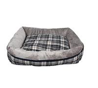Grey Check Pet Dog Sofa Bed - Grey Check / 40cm