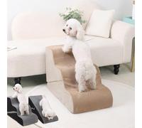 Pet Dog Stairs for Small Dogs, 2 in 1 Transformable 3-Step Pet Stairs and Wave Anti-Fall Slope for Short Legs and Long Legs Dog