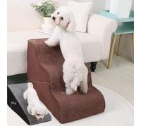 Pet Dog Stairs for Small Dogs, 2 in 1 Transformable 3-Step Pet Stairs and Wave Anti-Fall Slope for Short Legs and Long Legs Dog