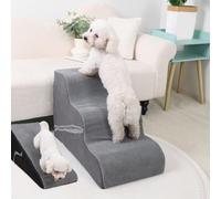 Pet Dog Stairs for Small Dogs, 2 in 1 Transformable 3-Step Pet Stairs and Wave Anti-Fall Slope for Short Legs and Long Legs Dog