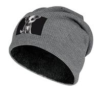 Pet Dog Stickers Slouchy Beanie Hats Plush Lining Winter Knitted Caps Cuffed Skull Cap Soft Warm Ski Hat