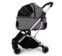 Pet Dog Stroller for Medium Dogs 44lbs Cat Dog Pram Premium Pet Strollers Cart Cat Stroller Carriage Foldable 4 Wheel Dog Prams Pushchairs with Detachable (Grey a) (Grey a)