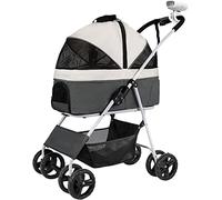 Pet Dog Stroller for Medium Small Dogs Cats Premium Dog Cat Strollers 20kg Foldable Pet Cat Dog Cart Carrier with Wheels Breathable Dog Pet with Stroller (Grey a) (Grey a)