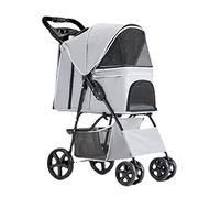 Pet Dog Stroller for Small Medium Dogs & Cats, Dog and Cat Stroller Folding Cart Premium Dog Strollers Cat Carriage Pushchair with Cup Holder, Pet Travel Pram Lightweight(Grey a)