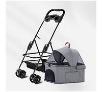 Pet Dog Stroller For Small Medium Dogs, Pet Travel Stroller Dog Pram Pushchair Detachable Cat Carriers & Strollers Portable Dog/Cat Stroller Separable Trolley With Cup Holder(Gray a)