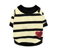 Pet Dog T-Shirt Lightweight Pet Clothing Soft Comfortable And Breathable Suitable For Spring And Summer Wear Perfect For Small Cats Dogs Featuring A Striped Heart Design (D, XS)