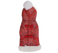 Pet Dog Tang Suit Clothes Plush Autumn Winter Coat - Warm, Elegant Chinese Style Outfit for Festivals and Daily Wear (L)