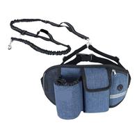 Pet Dog Training Waist Bag Hands-free Sports Multifunction Outdoor Walk Dog Belt Nylon Hands Free Dog Lead(Blue Set)