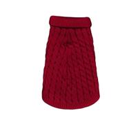 Pet Dog Turtleneck Knitting Sweater Coat Winter Warmer Thickening Pullover Knitwear Crochet Coat Clothes for Small Dog Puppy Cat (Red,M)