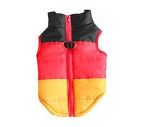 Pet Dog Warm Coats, Self-Regulating Pet Vest, Thermal Insulated Dog Jacket, Lightweight Winter Apparel, Green Black Colour Block Design, for Indoor Outdoor Use