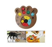 Pet Dog Wooden Game IQ Training Toy Interactive Food Dispensing Puzzle