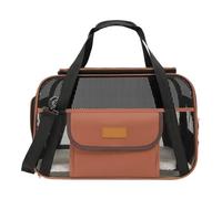 Pet dogCarrier Soft-Sided Travel Bag - Multi-Sided Breathable Outdoor Tent(Brown)