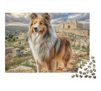 Pet DogJigsaw Puzzle Family Dog Non Toxic Couples Logic Training Party Game Best Puzzle Gift 1000 Pieces 38x26cm/1000pcs