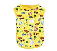 Pet Dogs Cooling Vest Breathable Mesh Romper Sleeveless Outdoor Lightweight With Cartoon Print For Vests For Small