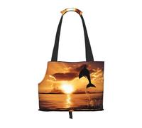 Pet-Dolphin At Dusk print portable bag, lightweight and breathable, suitable for taking small pets out.
