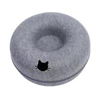 Pet Donut Cat Interactive Toy Tunnel Spliceable Double-Layer Composite Structure Universal Cat Head Cutout Design(Grey)