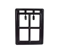 Pet Door for Screen Window Security Flap Gates Tunnel Dog Fence Access Lockable Plastic for Cats & Doggie(Black,45.5x36x1.5cm)