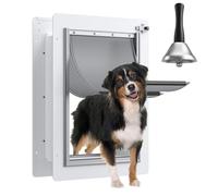 Pet Door for Wall Upgrade 2.0 with Secure Aluminum Lock, Steel Frame & Telescoping Tunnel, Double Silicone Flaps Dog Doggy Door and Cat Door for All Pets, Strong & Durable(Pets Up to 40 Lb) -Medium