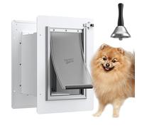 Pet Door for Wall with Secure Aluminum Lock, Steel Frame and Telescoping Tunnel, Double Silicone Flaps Dog Doggy Door and Cat Door Suitable for All Pets, Strong & Durable (Pets Up to 12 Lb) -Small