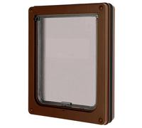 Pet Door Pet Door 1PC Cat and Dog Doorway Stopper Entry Fence No Flap Kennel Hole House Supplies(Brown,L)