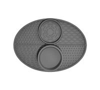 Pet Double Bowl Lick Pad Slower Feeder Silicone Dogs Lick Mat Slow Feeding Food Training Licking For Large With Suction Cup