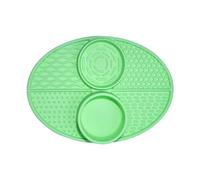 Pet Double Bowl Mat FeiYeup Silicone Double Bowl Pet Licking Pad Non-Slip Slow Eating Licking Feeder Cats Lick Mat for Improve Pet Eating Habits