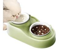 Pet Double Feeding Bowl - Raised Cat Food and Water Bowl Set | Pet Puppy Ceramic Double Dishes | Pet Water And Food Bowl Set for Small Large Size Dogs Cats | With Non-Slip Stand and Splash Guard