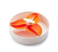 PetDreamHouse SPIN Interactive Slow Feed Bowl For Dogs, Fun Interactive Puzzle Feeder Prevents Bloating And Controls Fast Eating - One Size - Orange Bougainvillea