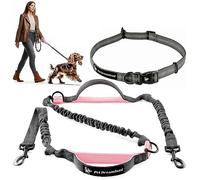 Pet Dreamland Hands Free Dog Leash for Running, Walking, Hiking, Cycling and Training. Bungee Harness, Adjustable Waist Belt, Single or Double Handle, Reflective Stitching. Small, Medium, Large Dogs