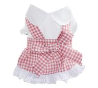Pet Dress Adorable Bow Decor Lace Hem Skirt For Dogs Cats Home Outdoor Walking Soft Polyester Comfortable Outfit (XL)