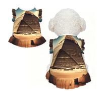 Pet Dress - Medium Breathable Stretchy Outfit for Dogs and Cats | Dreaming Of The Pyramids Of Khufu Printed Pet Dress For Dogs And Cats, Stretchy Cotton-Like Fabric, Party And Daily Wear