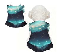 Pet Dress - Medium Breathable Stretchy Outfit for Dogs and Cats | Science Fiction Stars Printed Pet Dress For Dogs And Cats, Stretchy Cotton-Like Fabric, Party And Daily Wear