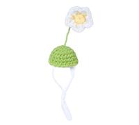 Pet Dress-Up Hat with Chin Strap for Small Dogs, Green flower 1 | Miniature Pet Costume Accessory, Adjustable Opening Beneath the Chin, a Themed Accent for Parties and Outings