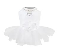 Pet Dress With Pearl Decoration, Light Mesh Skirt Dog Wedding Dress, Sizes Are Great For Special Occasions And Weddings For All Dogs