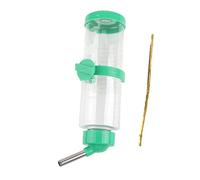 Pet Drinking Bottle Hamster Water Dispenser, Non Drip Auto Hanging BPA Plastic Stainless Steel Nozzle, Small Animals Rabbits Cats 250ml Green